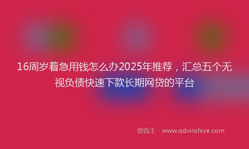 16周岁着急用钱怎么办2025年推荐，汇总五个无视负债快速下款长期网贷的平台