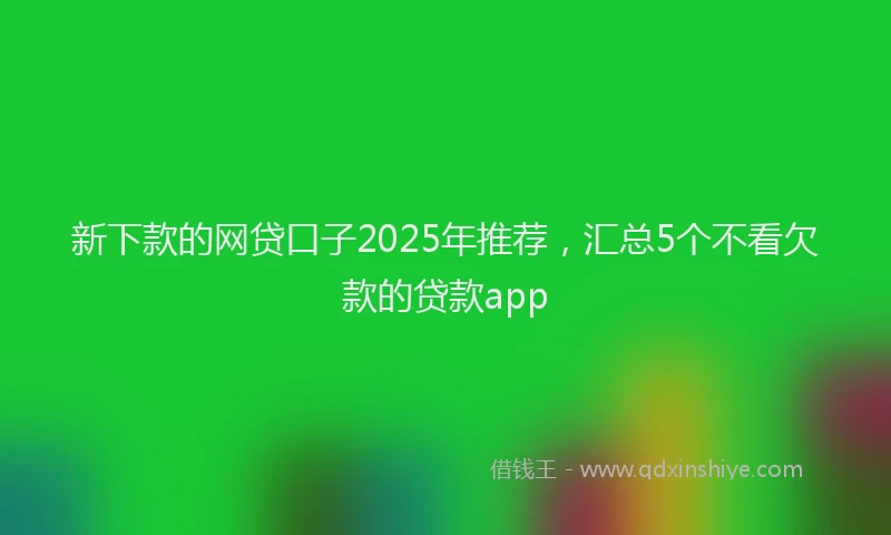 新下款的网贷口子2025年推荐，汇总5个不看欠款的贷款app