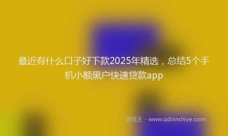 最近有什么口子好下款2025年精选，总结5个手机小额黑户快速贷款app