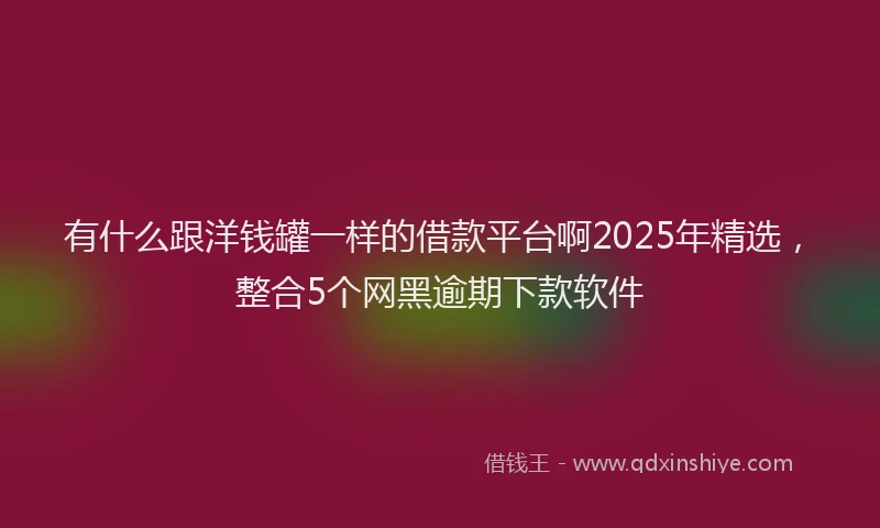 有什么跟洋钱罐一样的借款平台啊2025年精选，整合5个网黑逾期下款软件