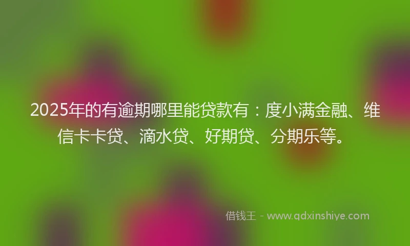 2025年的有逾期哪里能贷款有：度小满金融、维信卡卡贷、滴水贷、好期贷、分期乐等。