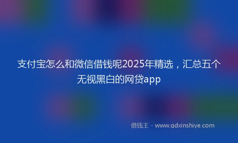 支付宝怎么和微信借钱呢2025年精选，汇总五个无视黑白的网贷app