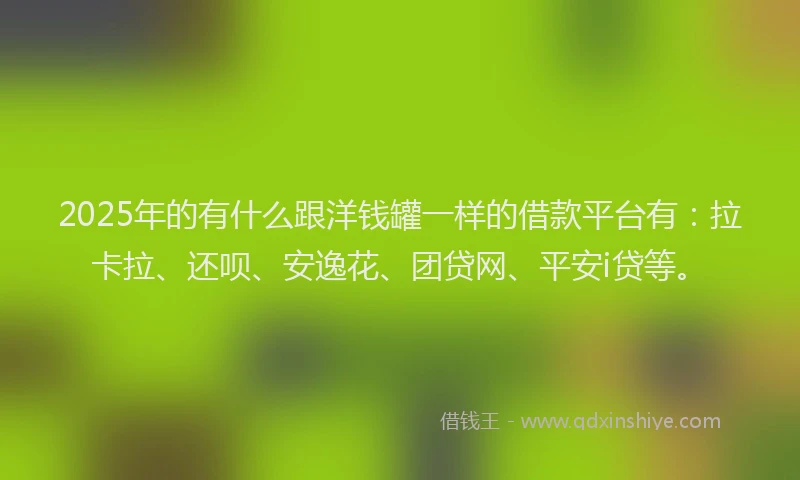 2025年的有什么跟洋钱罐一样的借款平台有：拉卡拉、还呗、安逸花、团贷网、平安i贷等。