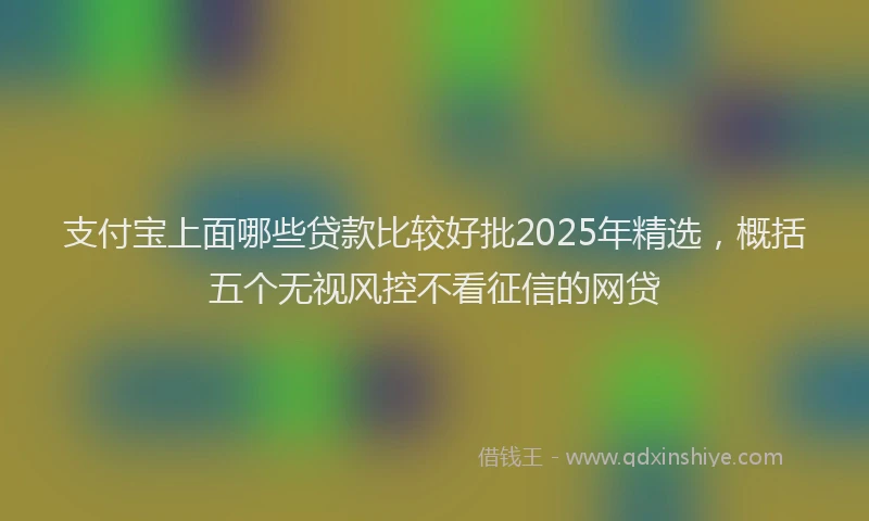 支付宝上面哪些贷款比较好批2025年精选，概括五个无视风控不看征信的网贷