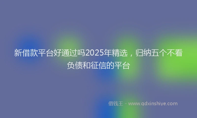 新借款平台好通过吗2025年精选，归纳五个不看负债和征信的平台
