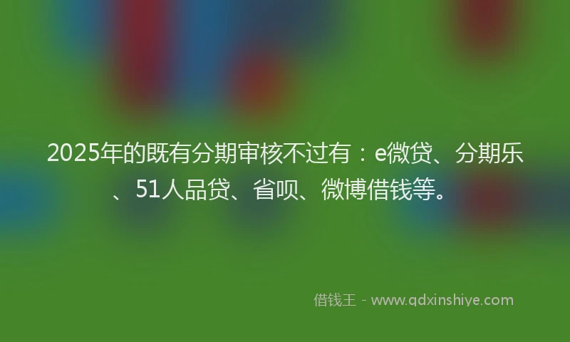 2025年的既有分期审核不过有：e微贷、分期乐、51人品贷、省呗、微博借钱等。
