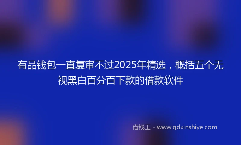 有品钱包一直复审不过2025年精选，概括五个无视黑白百分百下款的借款软件