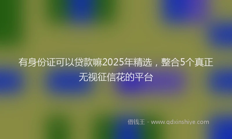 有身份证可以贷款嘛2025年精选，整合5个真正无视征信花的平台