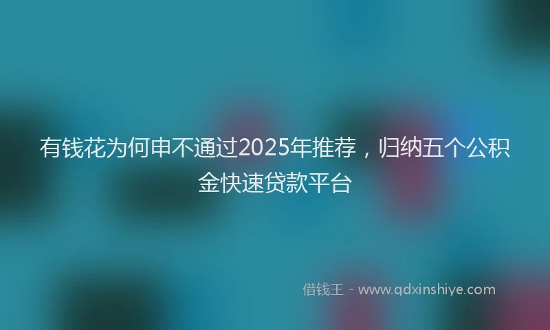 有钱花为何申不通过2025年推荐，归纳五个公积金快速贷款平台