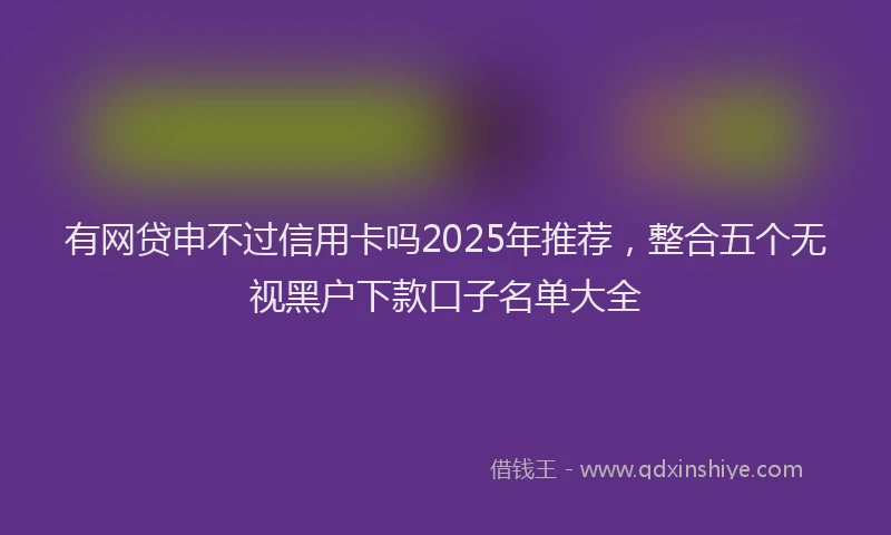 有网贷申不过信用卡吗2025年推荐，整合五个无视黑户下款口子名单大全