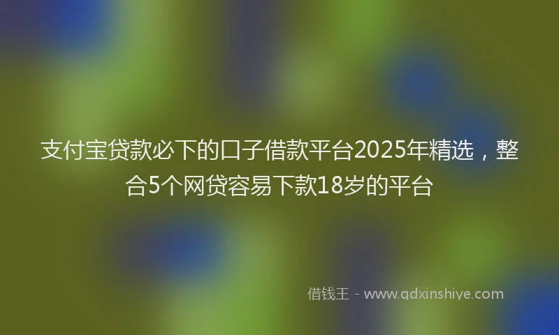 支付宝贷款必下的口子借款平台2025年精选，整合5个网贷容易下款18岁的平台