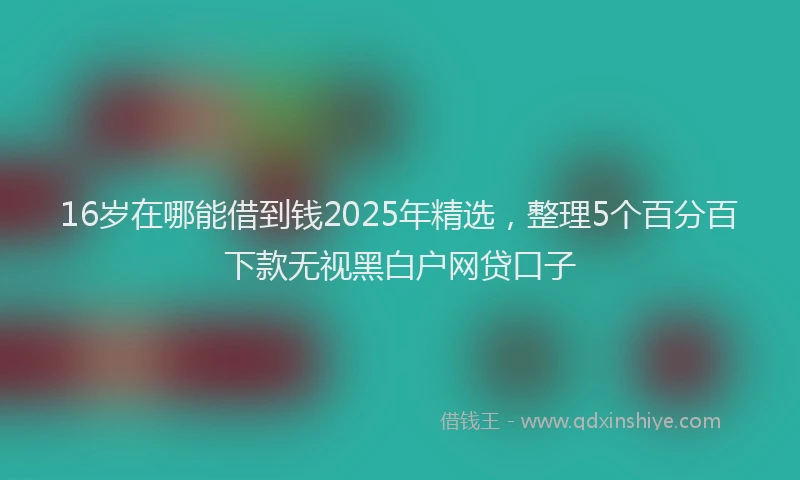 16岁在哪能借到钱2025年精选,整理5个百分百下款无视黑白户网贷口子