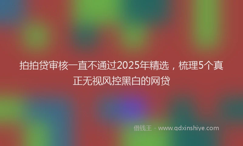 拍拍贷审核一直不通过2025年精选，梳理5个真正无视风控黑白的网贷