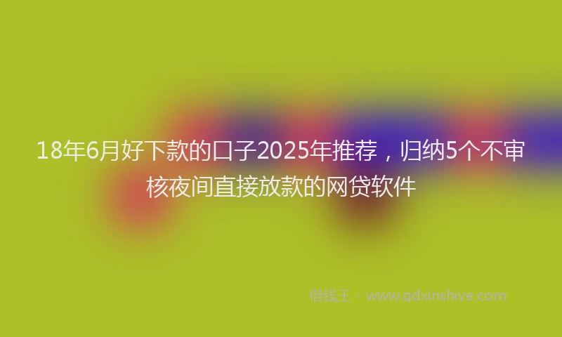 18年6月好下款的口子2025年推荐，归纳5个不审核夜间直接放款的网贷软件