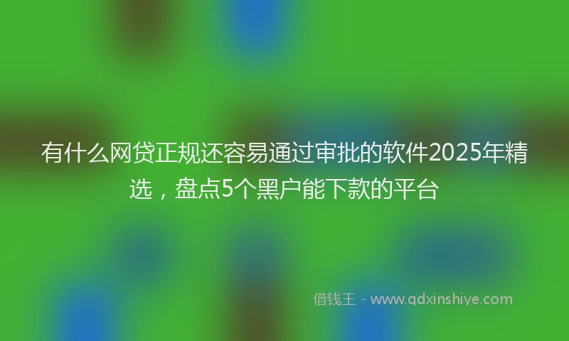 有什么网贷正规还容易通过审批的软件2025年精选，盘点5个黑户能下款的平台