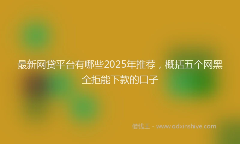 最新网贷平台有哪些2025年推荐，概括五个网黑全拒能下款的口子