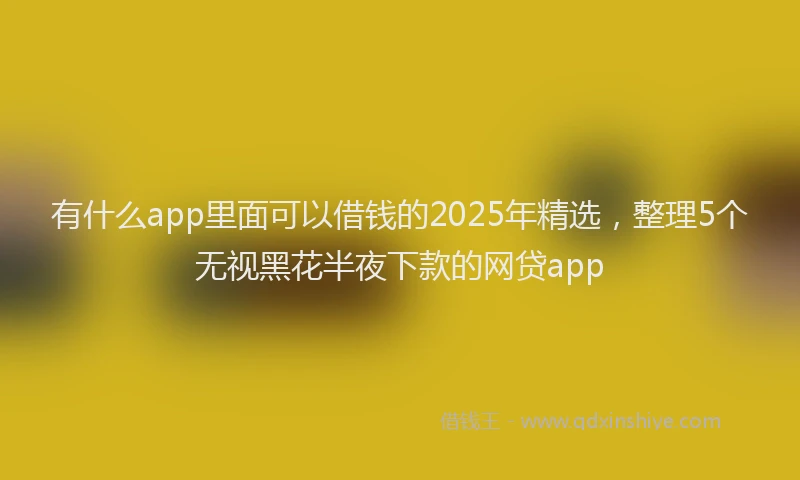 有什么app里面可以借钱的2025年精选，整理5个无视黑花半夜下款的网贷app
