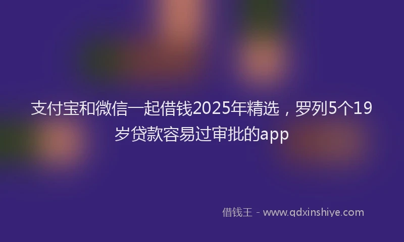 支付宝和微信一起借钱2025年精选，罗列5个19岁贷款容易过审批的app