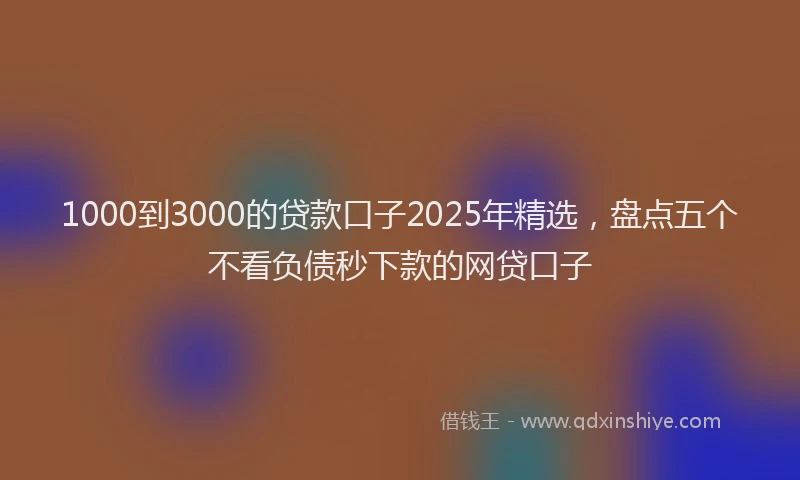 1000到3000的贷款口子2025年精选，盘点五个不看负债秒下款的网贷口子
