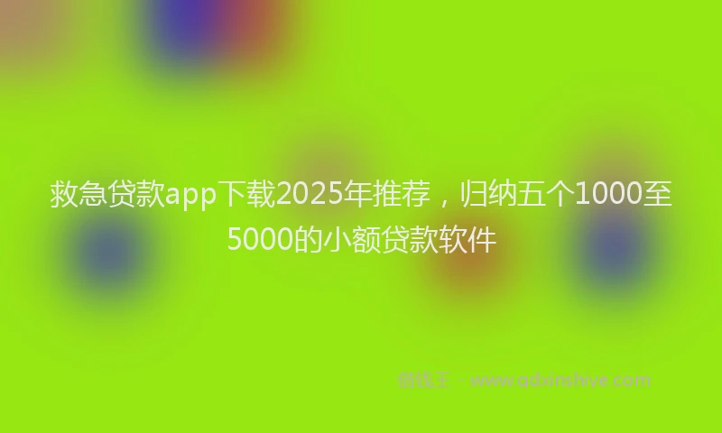 救急贷款app下载2025年推荐，归纳五个1000至5000的小额贷款软件