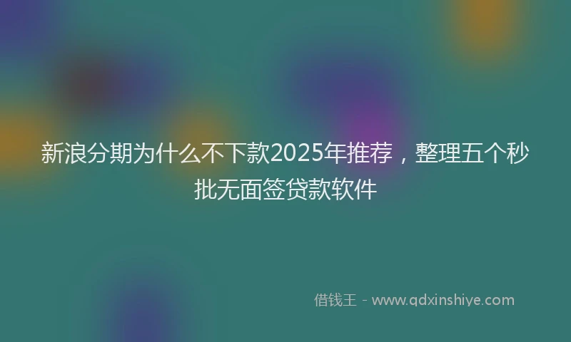 新浪分期为什么不下款2025年推荐，整理五个秒批无面签贷款软件