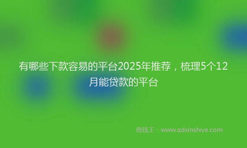 有哪些下款容易的平台2025年推荐，梳理5个12月能贷款的平台