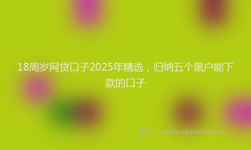 18周岁网贷口子2025年精选，归纳五个黑户能下款的口子