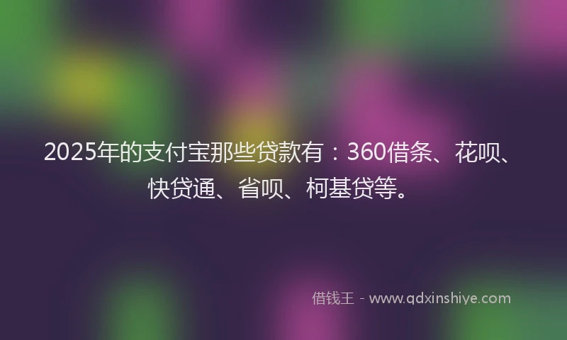 2025年的支付宝那些贷款有：360借条、花呗、快贷通、省呗、柯基贷等。