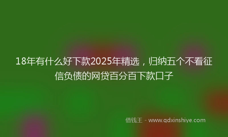 18年有什么好下款2025年精选，归纳五个不看征信负债的网贷百分百下款口子