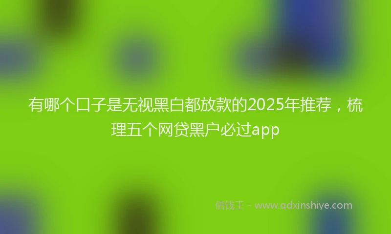 有哪个口子是无视黑白都放款的2025年推荐，梳理五个网贷黑户必过app