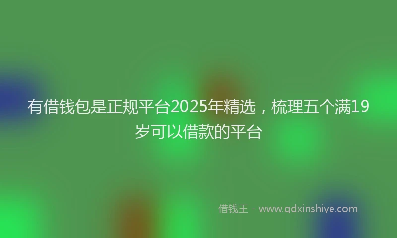 有借钱包是正规平台2025年精选，梳理五个满19岁可以借款的平台
