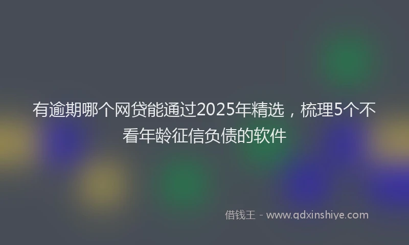 有逾期哪个网贷能通过2025年精选，梳理5个不看年龄征信负债的软件