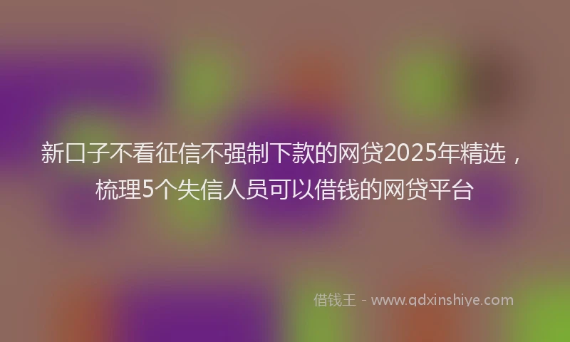新口子不看征信不强制下款的网贷2025年精选，梳理5个失信人员可以借钱的网贷平台