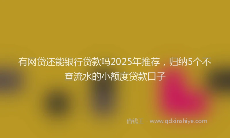 有网贷还能银行贷款吗2025年推荐，归纳5个不查流水的小额度贷款口子