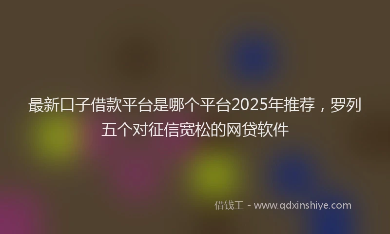 最新口子借款平台是哪个平台2025年推荐，罗列五个对征信宽松的网贷软件