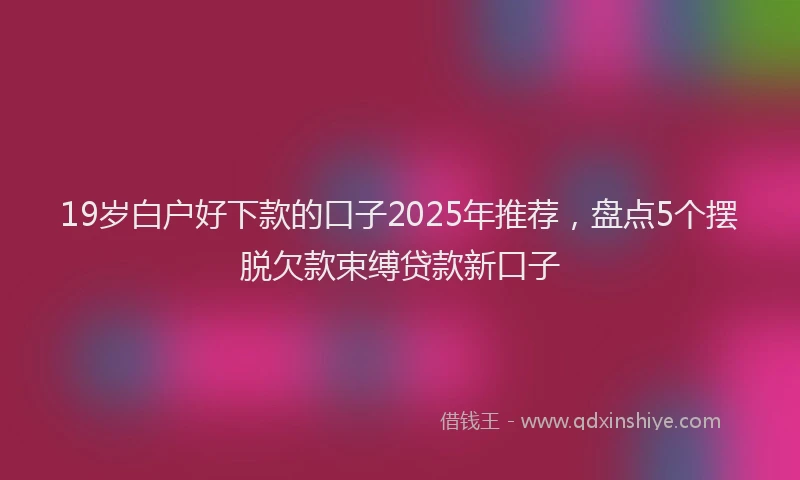 19岁白户好下款的口子2025年推荐，盘点5个摆脱欠款束缚贷款新口子