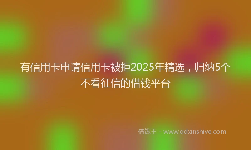 有信用卡申请信用卡被拒2025年精选，归纳5个不看征信的借钱平台