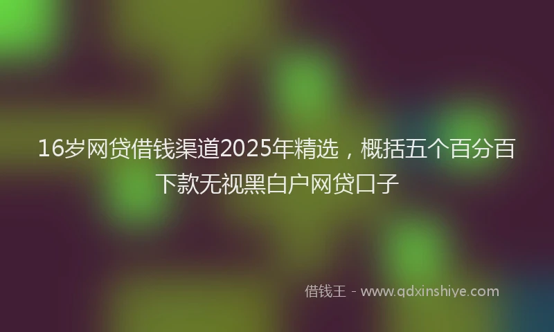 16岁网贷借钱渠道2025年精选，概括五个百分百下款无视黑白户网贷口子
