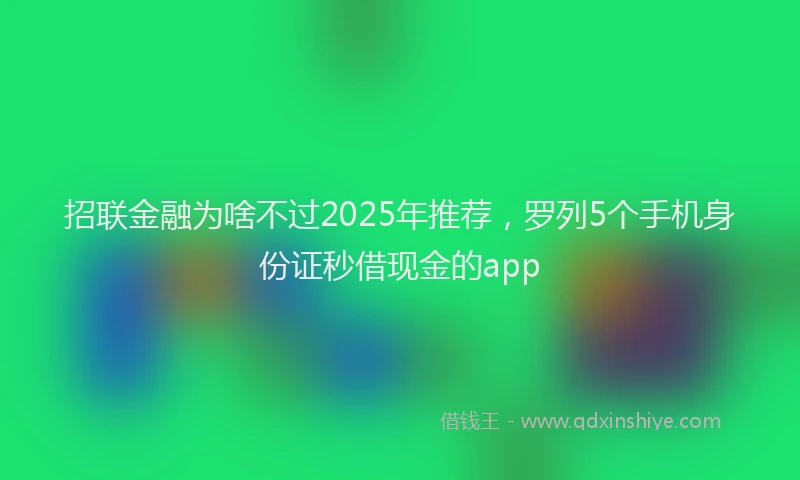 招联金融为啥不过2025年推荐，罗列5个手机身份证秒借现金的app