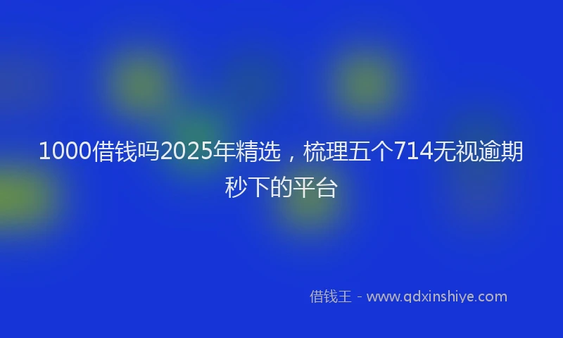 1000借钱吗2025年精选，梳理五个714无视逾期秒下的平台