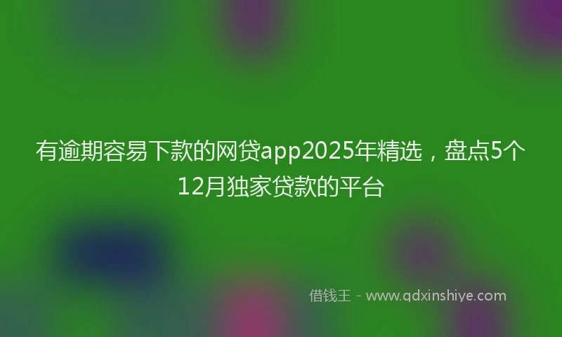 有逾期容易下款的网贷app2025年精选，盘点5个12月独家贷款的平台