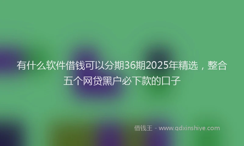 有什么软件借钱可以分期36期2025年精选，整合五个网贷黑户必下款的口子