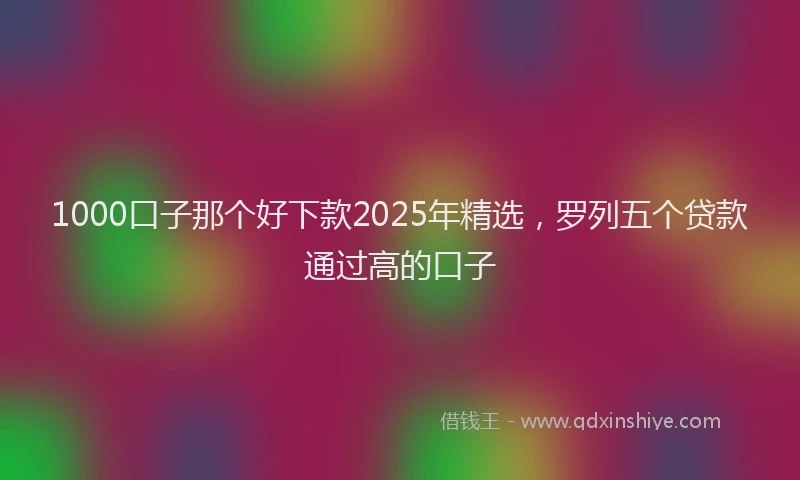 1000口子那个好下款2025年精选，罗列五个贷款通过高的口子