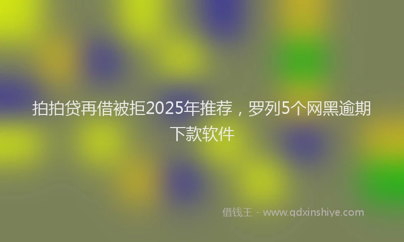 拍拍贷再借被拒2025年推荐，罗列5个网黑逾期下款软件