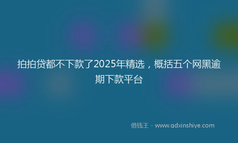 拍拍贷都不下款了2025年精选，概括五个网黑逾期下款平台