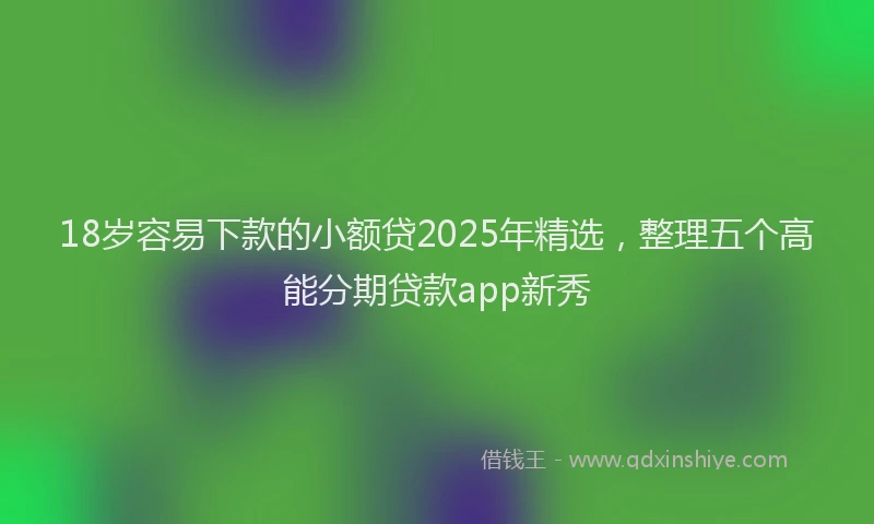 18岁容易下款的小额贷2025年精选，整理五个高能分期贷款app新秀