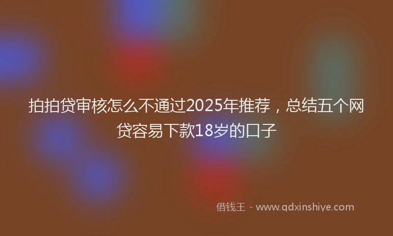 拍拍贷审核怎么不通过2025年推荐，总结五个网贷容易下款18岁的口子
