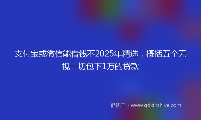 支付宝或微信能借钱不2025年精选，概括五个无视一切包下1万的贷款
