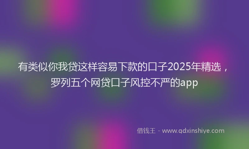 有类似你我贷这样容易下款的口子2025年精选，罗列五个网贷口子风控不严的app