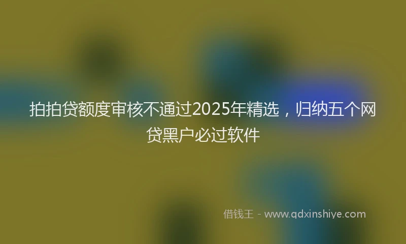 拍拍贷额度审核不通过2025年精选，归纳五个网贷黑户必过软件